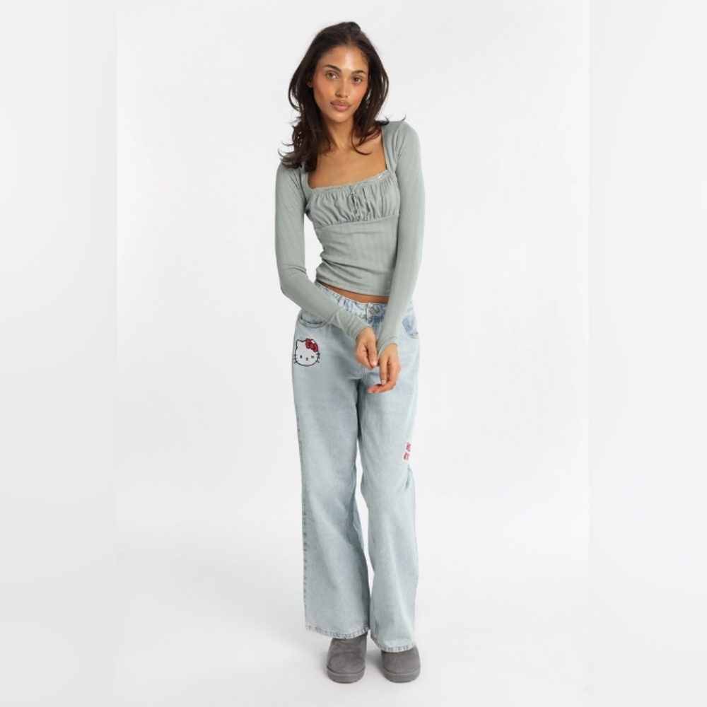 Hello Kitty Denim Jeans Jean Pants Trousers 16